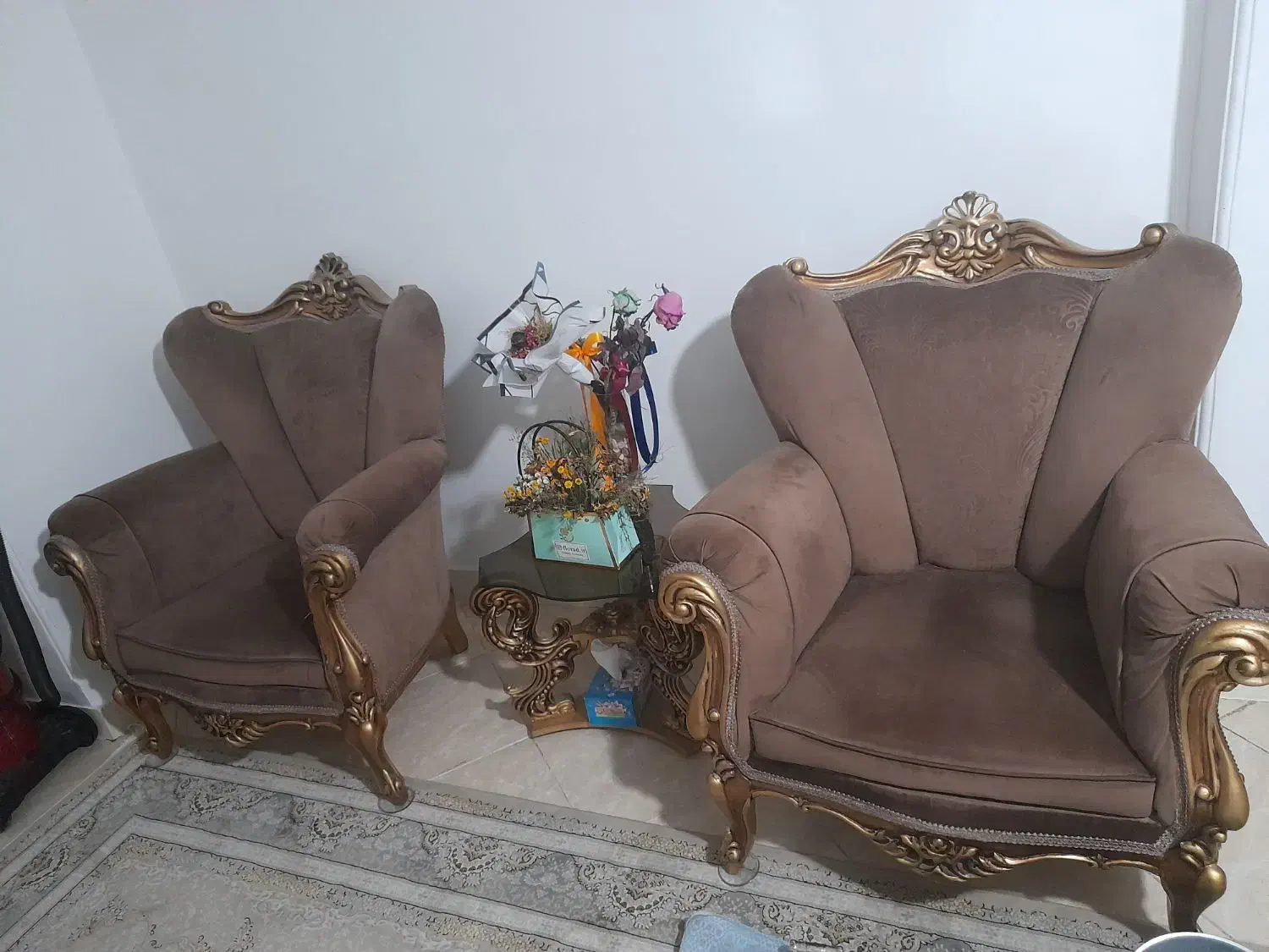 مبل سلطنتی۹ نفره با سه عدد عسلی|مبلمان خانگی و میز عسلی|اندیشه, اندیشه فاز ۱|دیوار