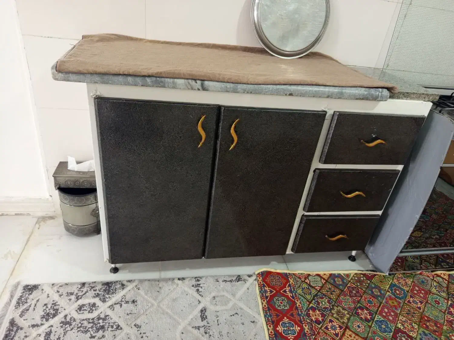 کابینت تمام فلز|آب‌چکان و نظم‌دهنده ظروف|بروجرد, |دیوار