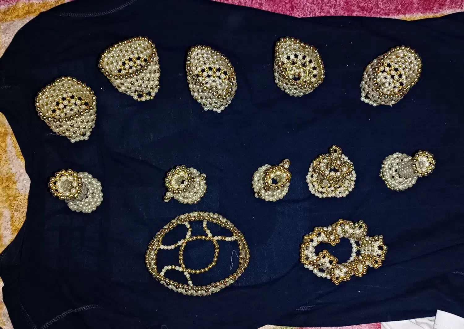 سرویس چایخوری مونجوق دوزی مروارید دوزی ناب|صنایع دستی و سایر لوازم تزئینی|تهران, فلاح|دیوار