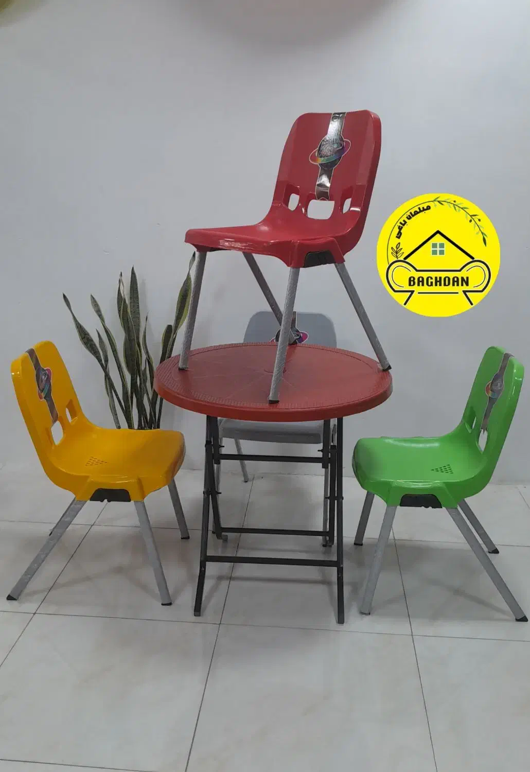 صندلی پلاستیکی پایه آهنی نشکن کد 5555/باغدان|میز و صندلی غذاخوری|چهارباغ, |دیوار