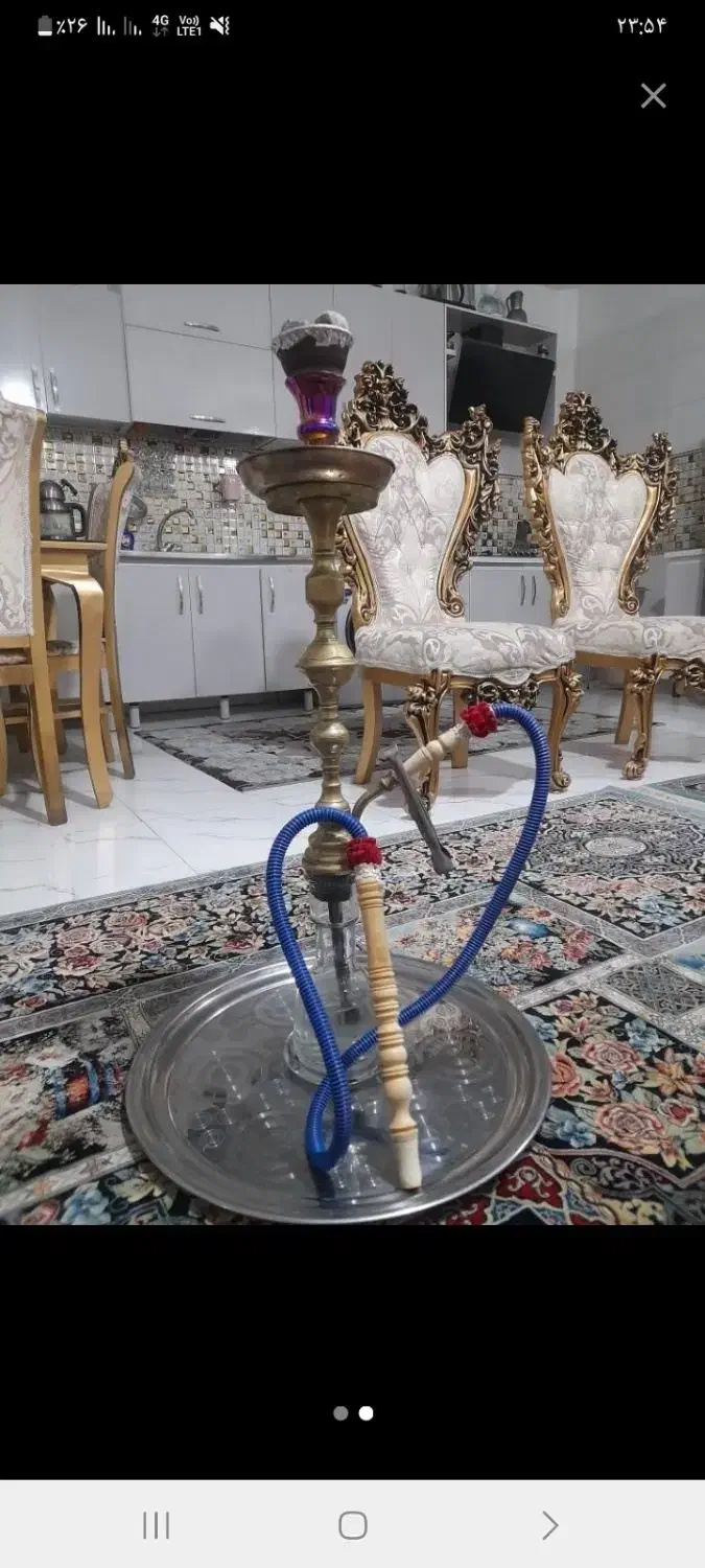 قلیون برنجی حاج اوغلی|کلکسیون اشیاء عتیقه|نسیم‌شهر, |دیوار