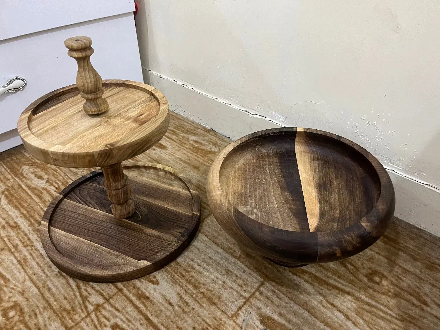 میوه خوری و شیرینی خوری دو طبقه چوب گردو|ظروف سرو و پذیرایی|اهواز, پادادشهر|دیوار