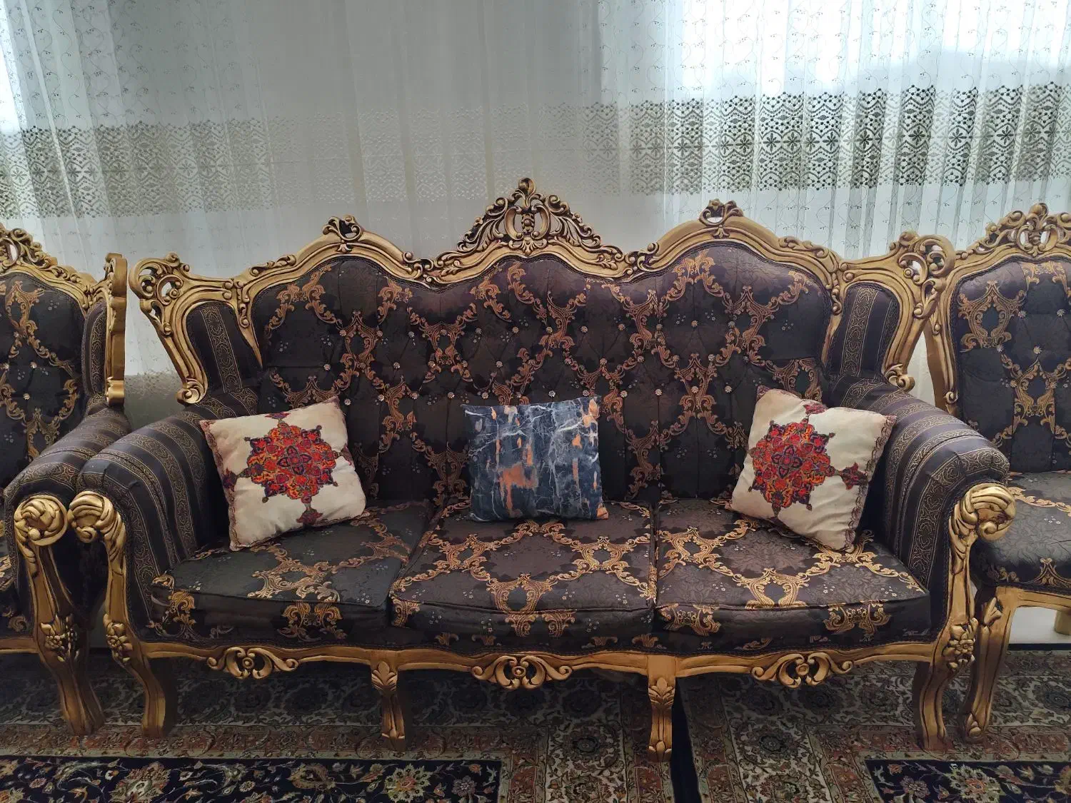 مبلمان استیل سلطنتی ۹ نفره|مبلمان خانگی و میز عسلی|خمین, |دیوار