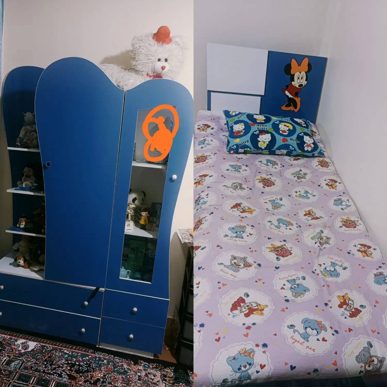 تخت و کمد در حد نو|تخت و سرویس خواب|هرسین, |دیوار