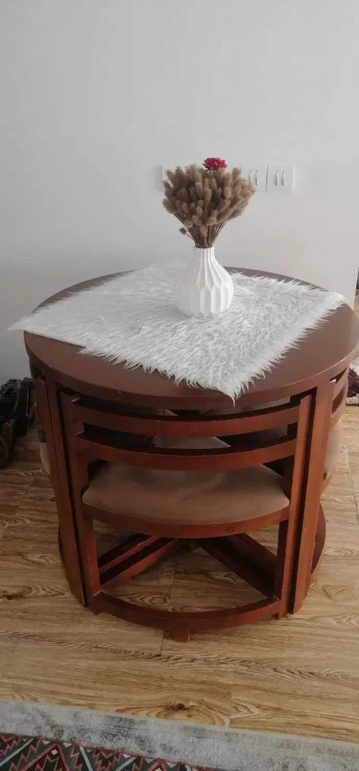 میز نهارخوری چهارنفره تمام چوب|میز و صندلی غذاخوری|آزادشهر, |دیوار