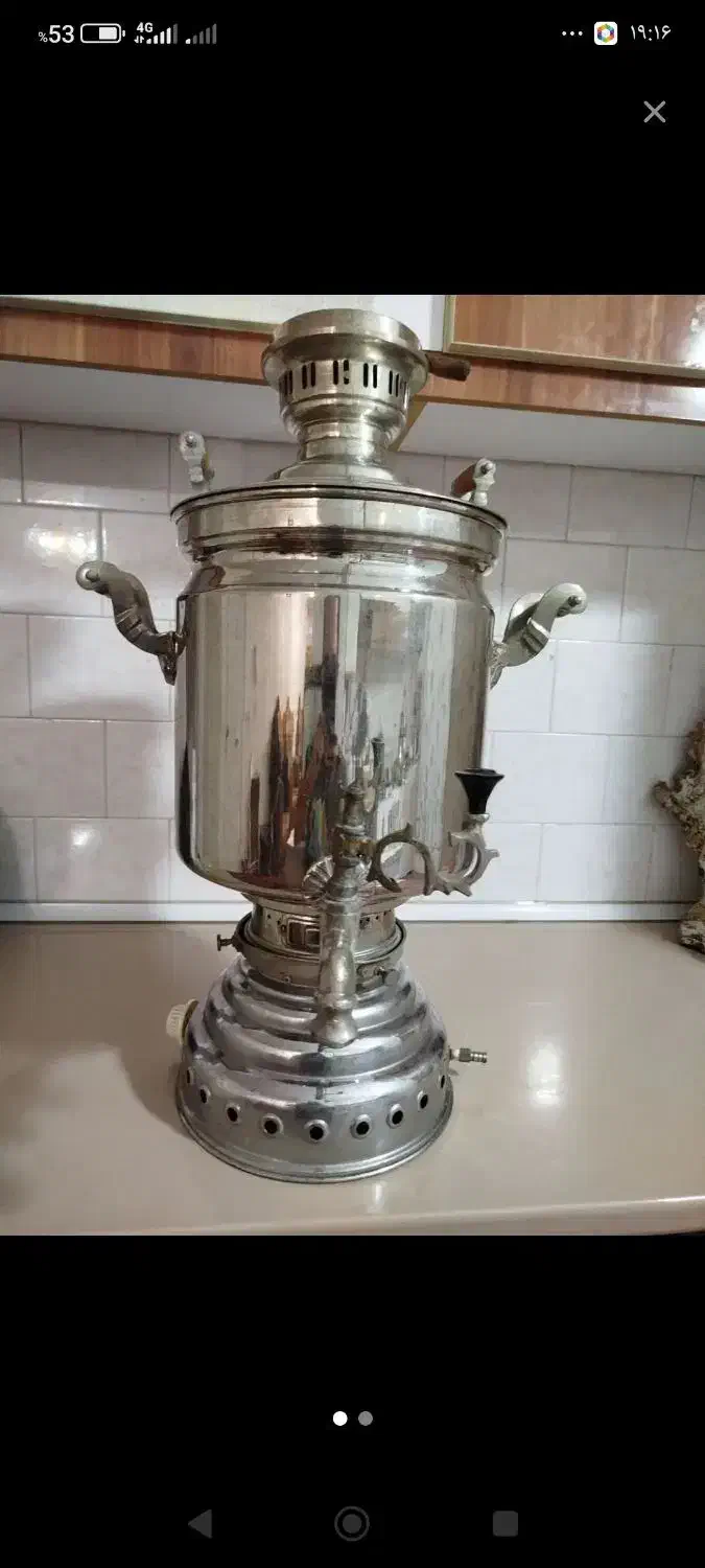 سماورقدیمی عالی نسب|سماور، چایساز، قهوهساز|عجب شیر, |دیوار