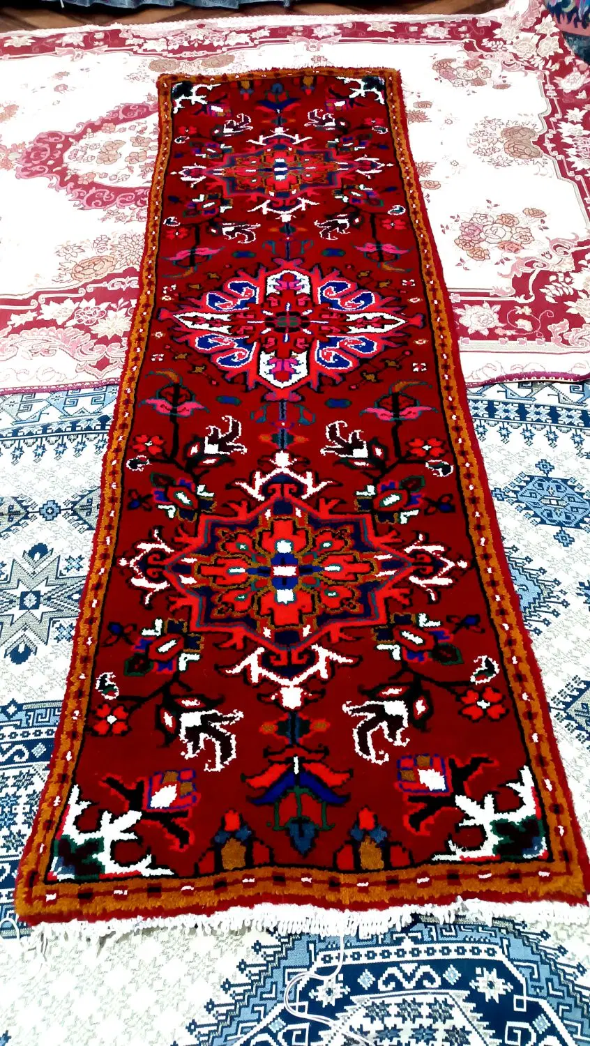 فرش دستبافت کناره بارماخ توخوش هریس نقشه ۷۰در ۲۲۰|فرش|تبریز, |دیوار