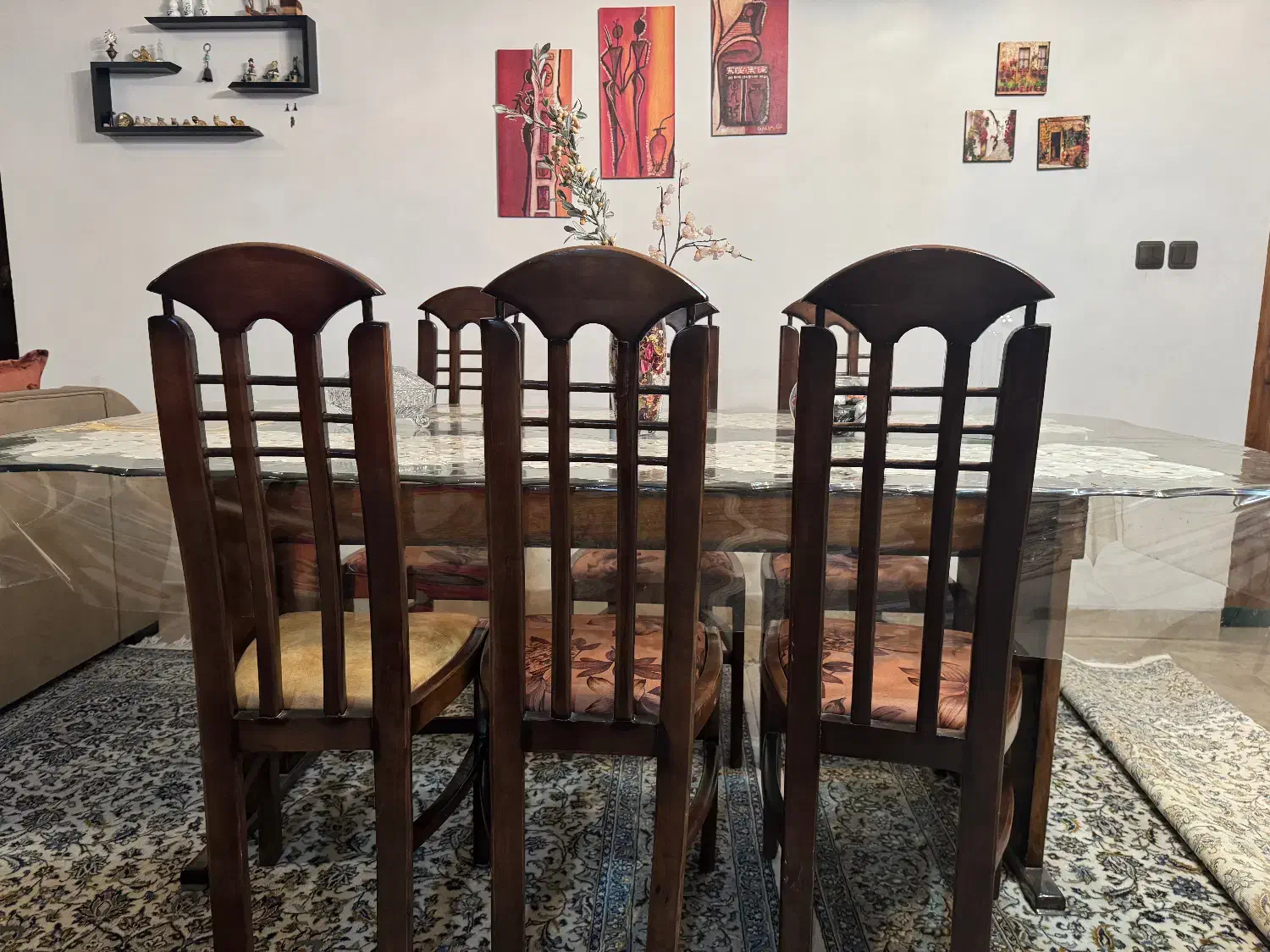 میز نهارخوری چوب هشت نفره|میز و صندلی غذاخوری|فردیس, انبار نفت|دیوار