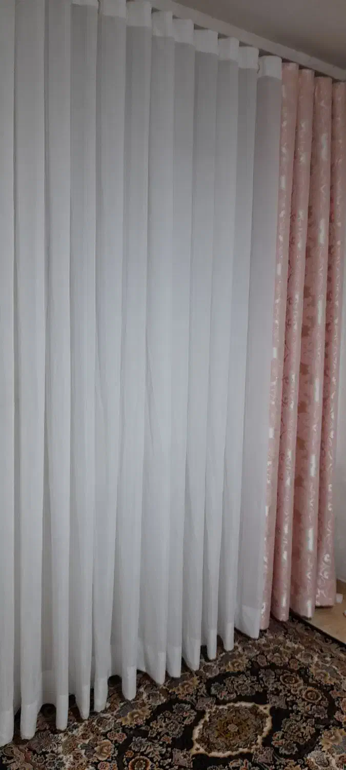 پرده با والان پتینه صورتی شاین|پرده، رانر، رومیزی|لاهیجان, کوی خزر|دیوار