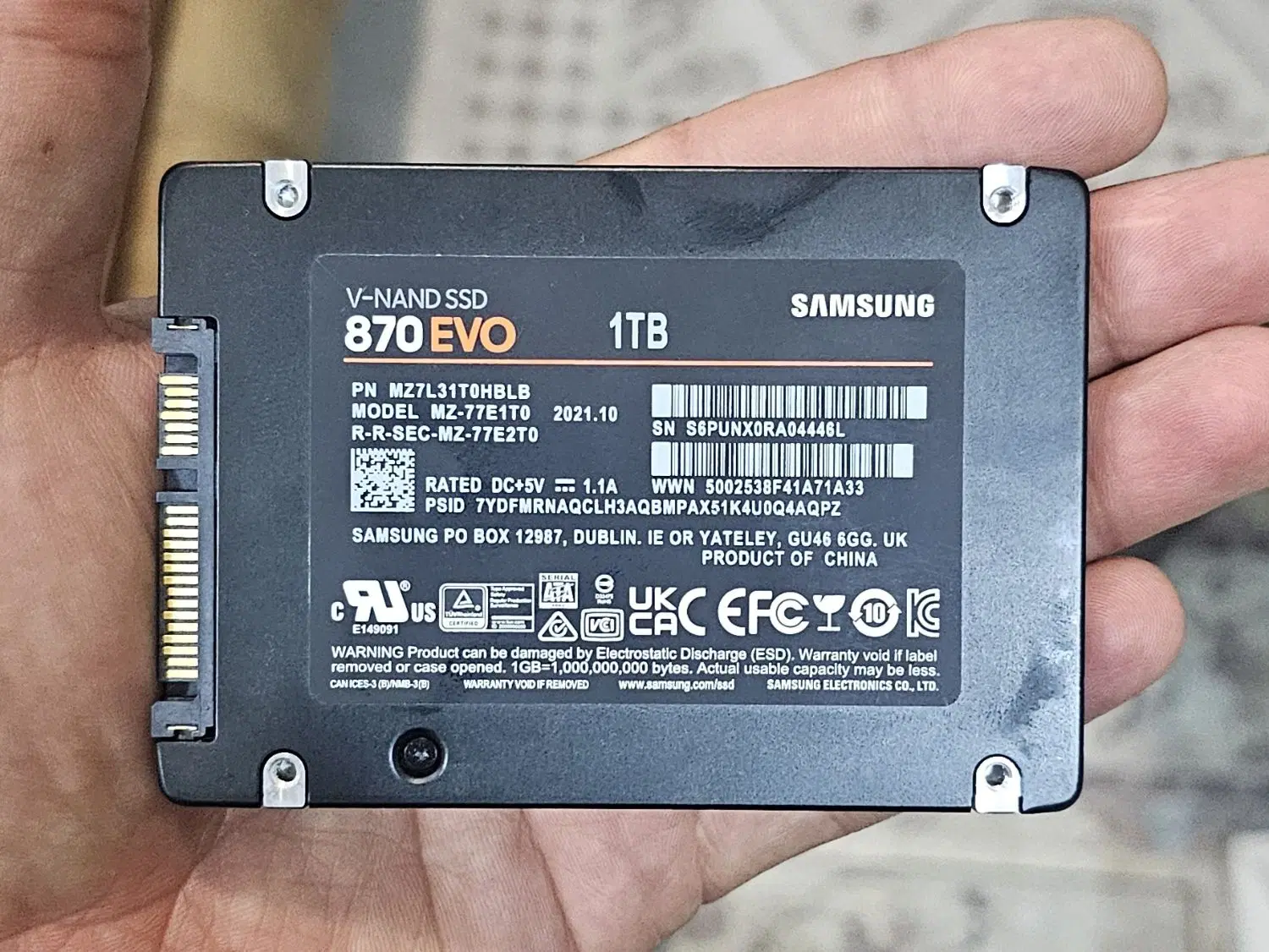 SSD 1T SAMSUNG 870 EVO|قطعات و لوازم جانبی رایانه|تهران, بهار|دیوار