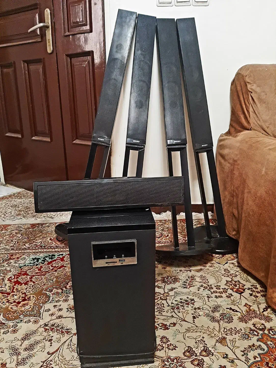 پنج عدد بلندگو و یک عدد ساب امپلی فایر سونی|سیستم صوتی خانگی|تهران, جیحون|دیوار