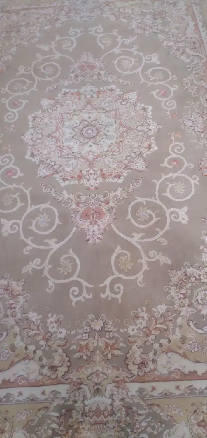 باسلام یک عدد فرش ۶ متری کرمی برجسته سالم|فرش|میانه, |دیوار