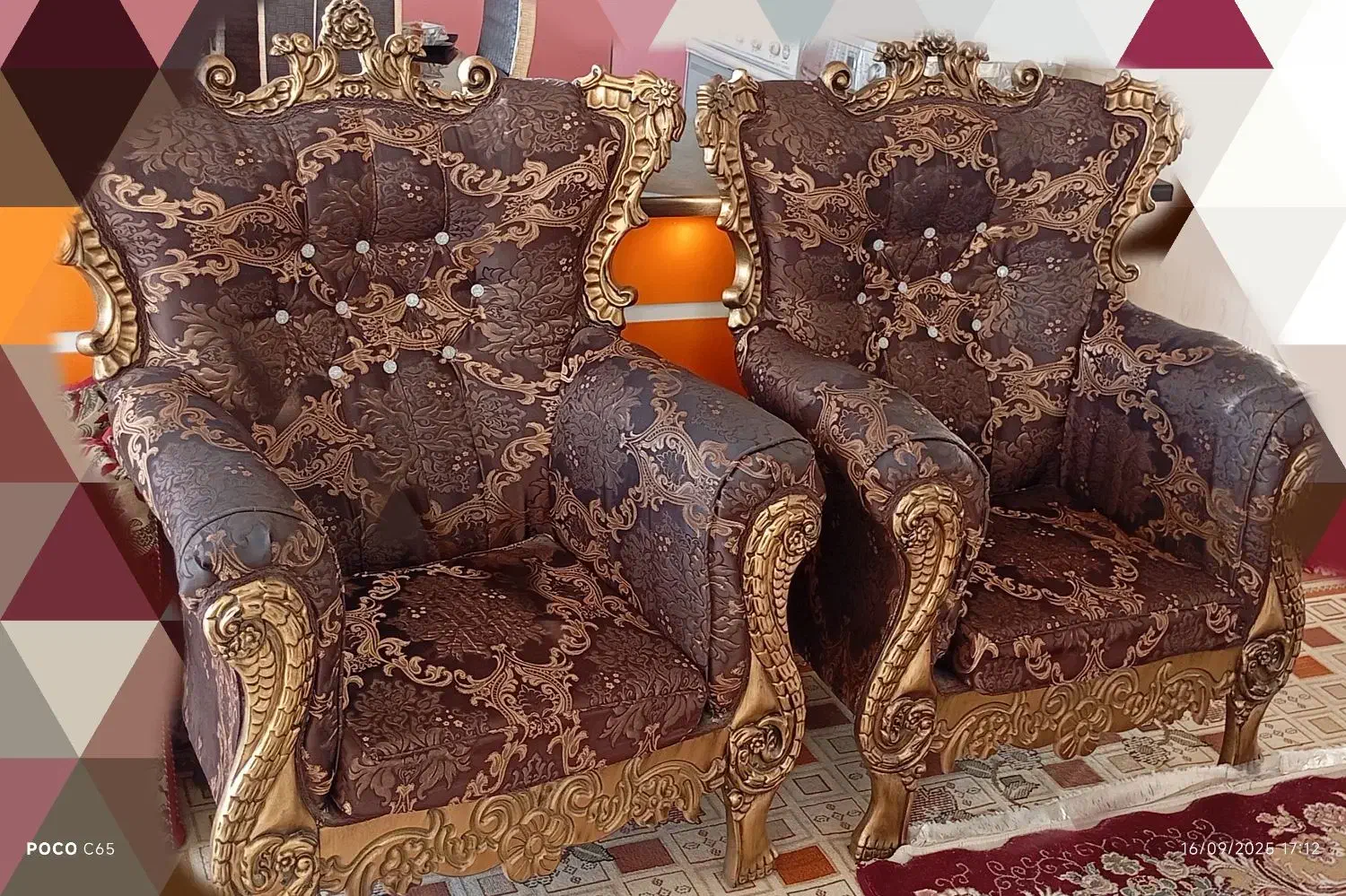 مبل7نفره سلطنتی|مبلمان خانگی و میز عسلی|سمیرم, |دیوار