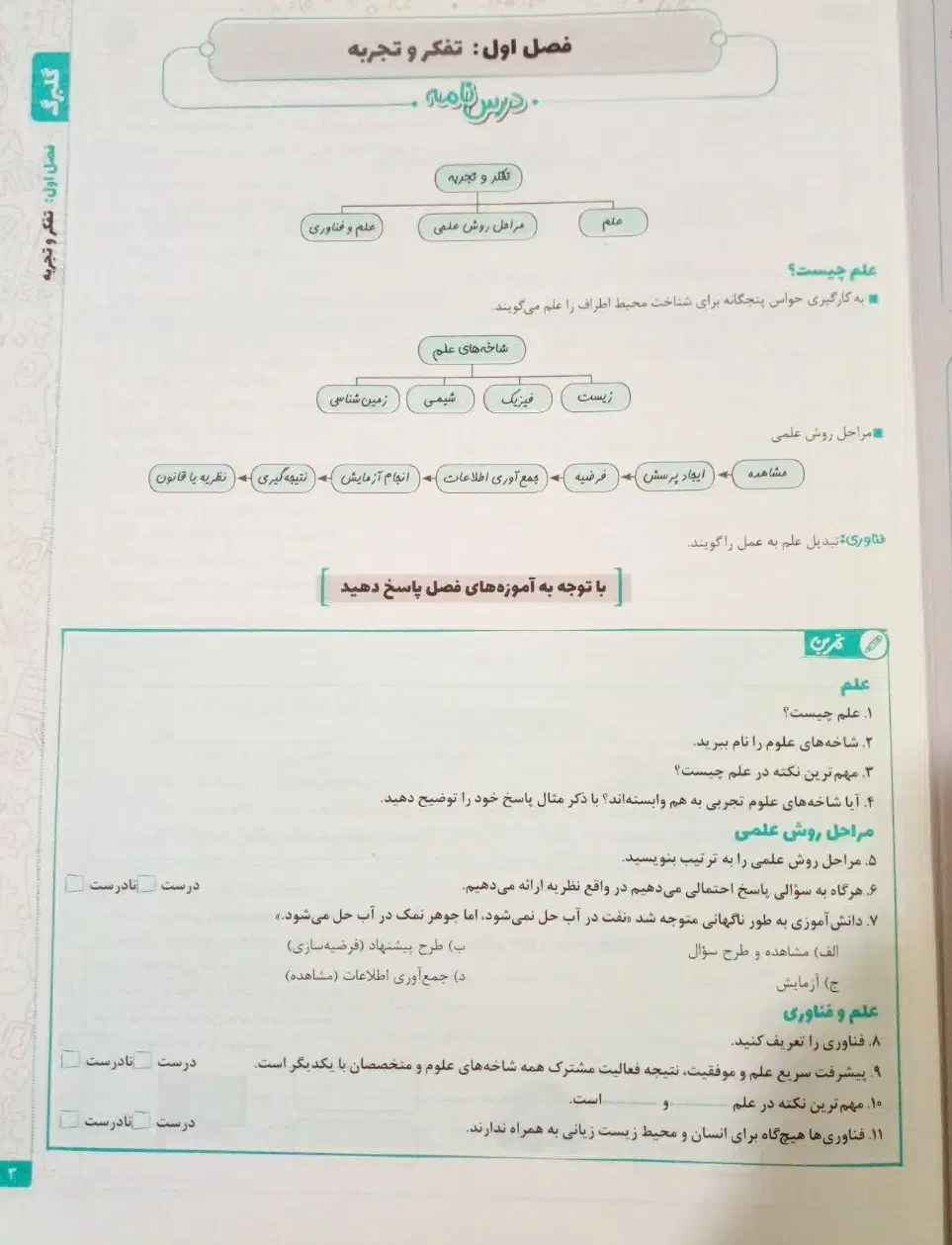 علوم تجربی ۷ ام|کتاب و مجله آموزشی|رودهن, |دیوار