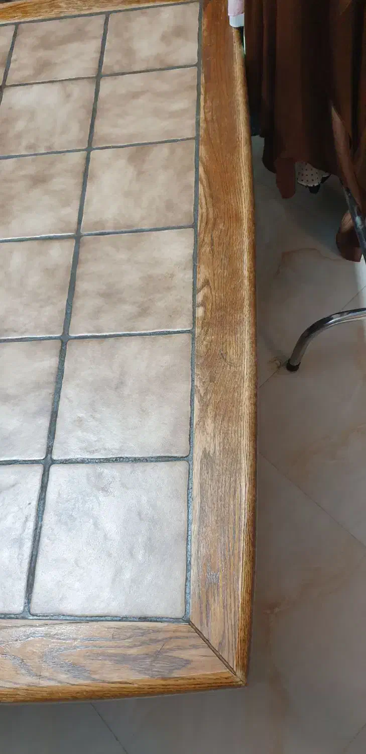 میز جلوی مبل آلمانی مستطیل سنگ و چوب ۶۰ ساله|مبلمان خانگی و میز عسلی|رودهن, |دیوار