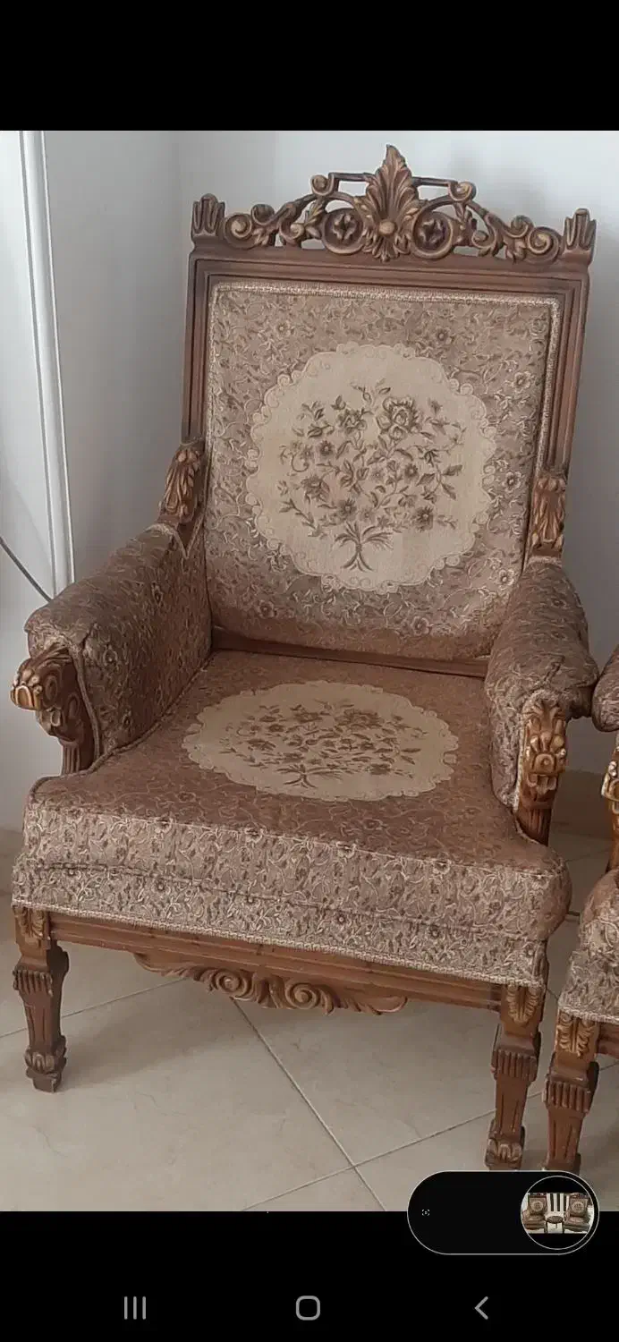 مبلمان سلطنتی چوب راش|مبلمان خانگی و میز عسلی|سمنان, |دیوار