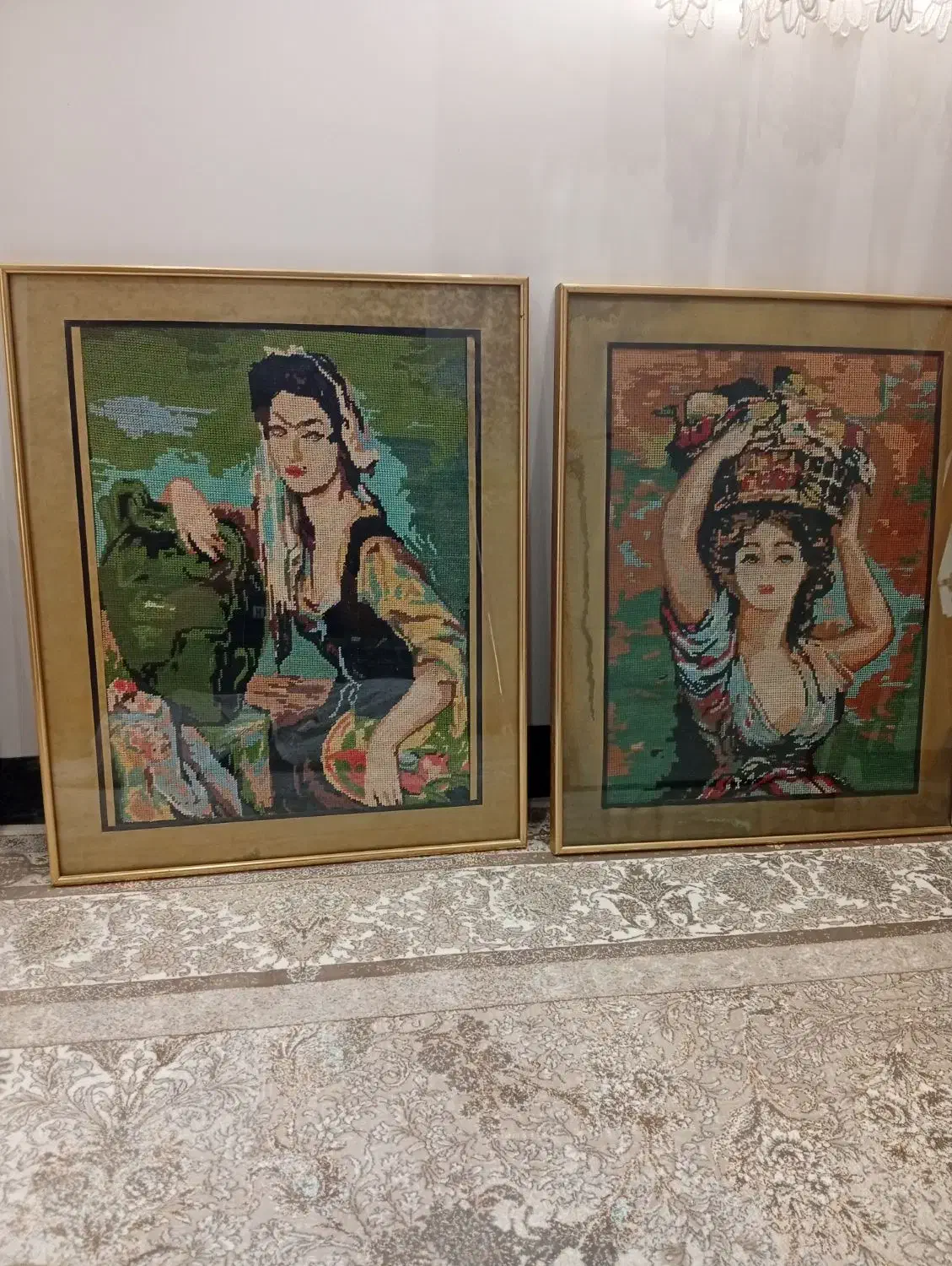 دو عدد کوپلن سالم|تابلو فرش|ساوه, |دیوار