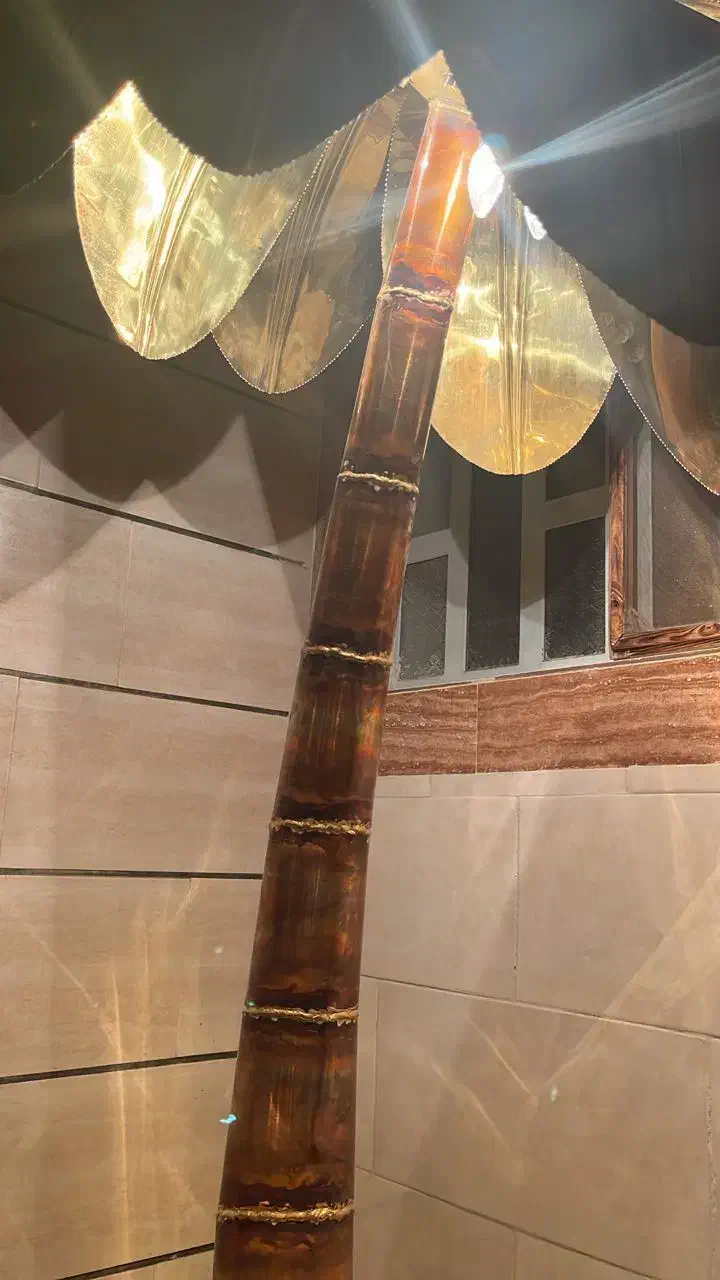 آباژور نخل مسی تزئینی|چراغ خواب و آباژور|خرمآباد, |دیوار