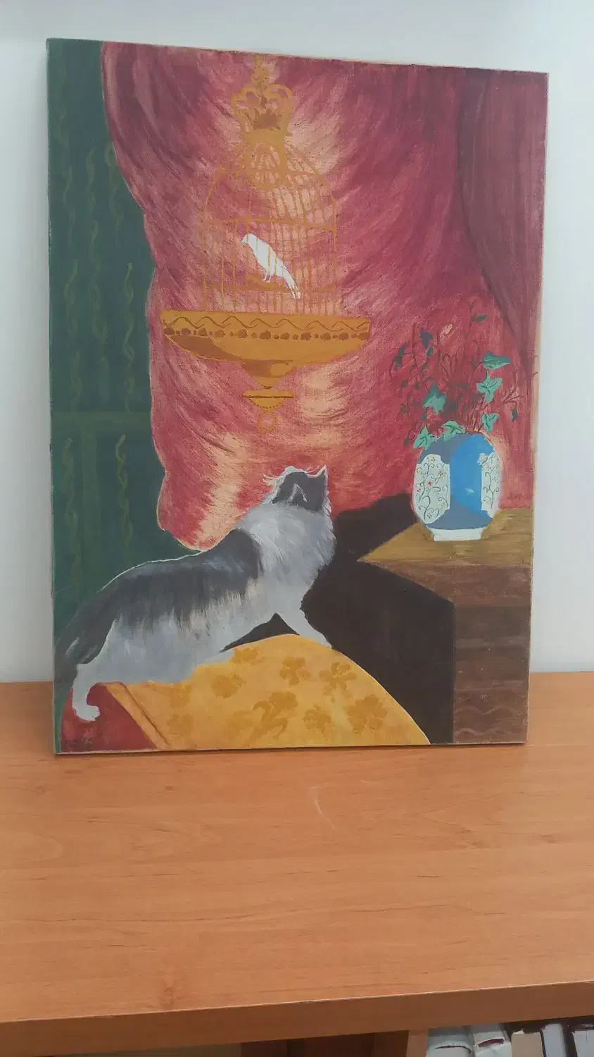 تابلو تصویر گربه هنر نقاشی دست|تابلو، نقاشی، عکس|بوشهر, |دیوار