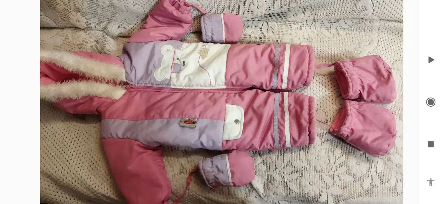 کاپشن نوزادی تاسه ماهه همراه با دستکش و جوراب سرهم|کفش و لباس بچه|پیر بکران, |دیوار