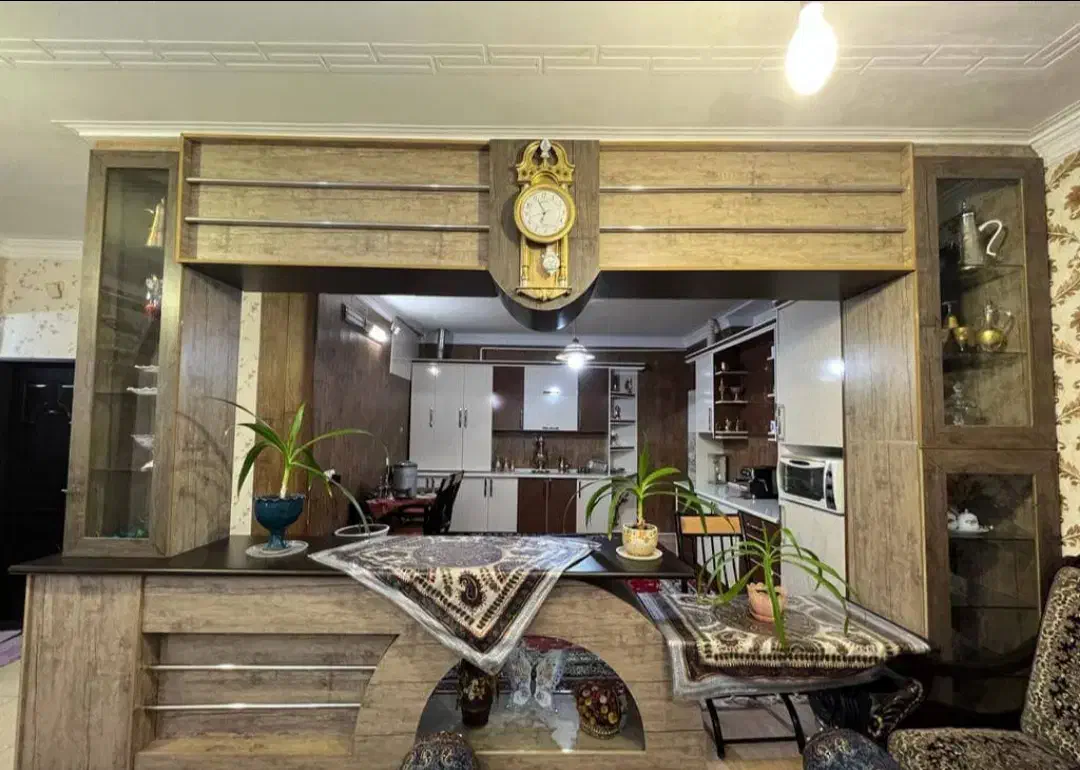 دکور اوپن آشپزخانه|کتابخانه، شلف، قفسههای دیواری|رفسنجان, |دیوار