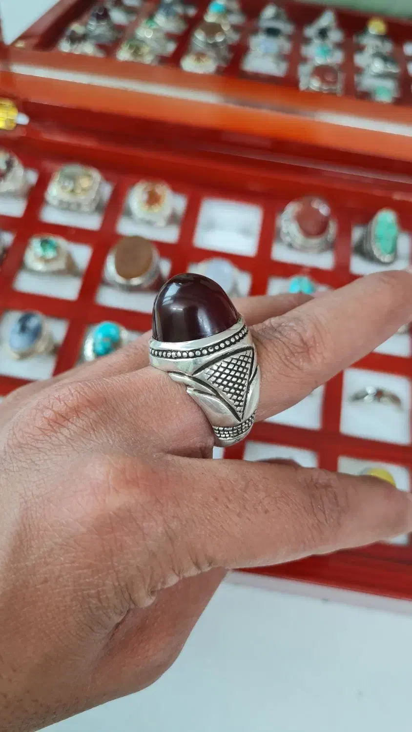 عقیق ۳۰ گرمی نقره|جواهرات|یزد, |دیوار