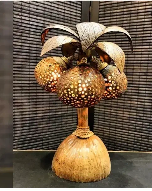 آباژور شب خواب چوب نارگیل|چراغ خواب و آباژور|همدان, |دیوار