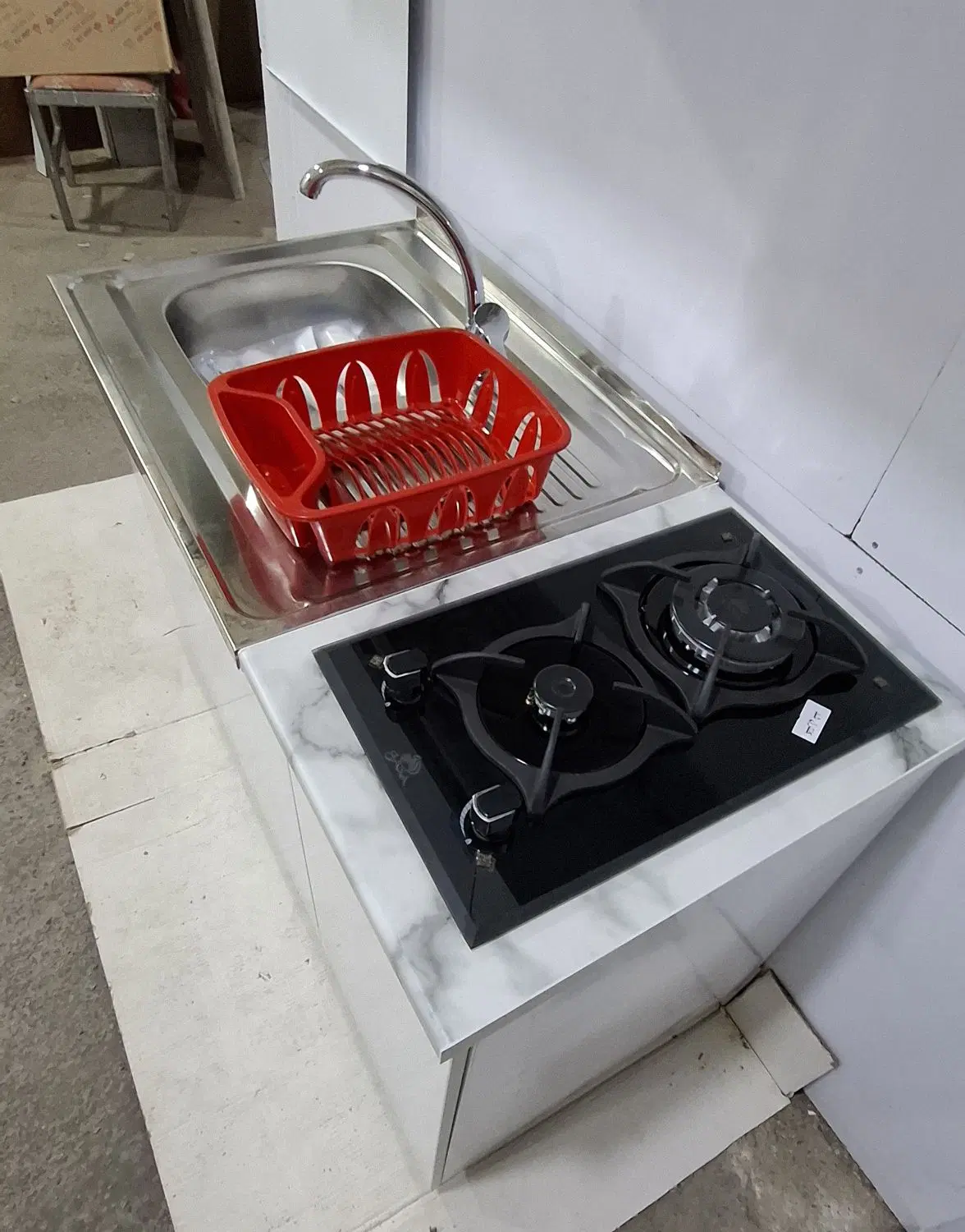 ست کابینت گاز دو شعله 120 cm زیر سینک دستگیره مخفی|مصالح و تجهیزات ساختمان|کرج, کمالشهر|دیوار