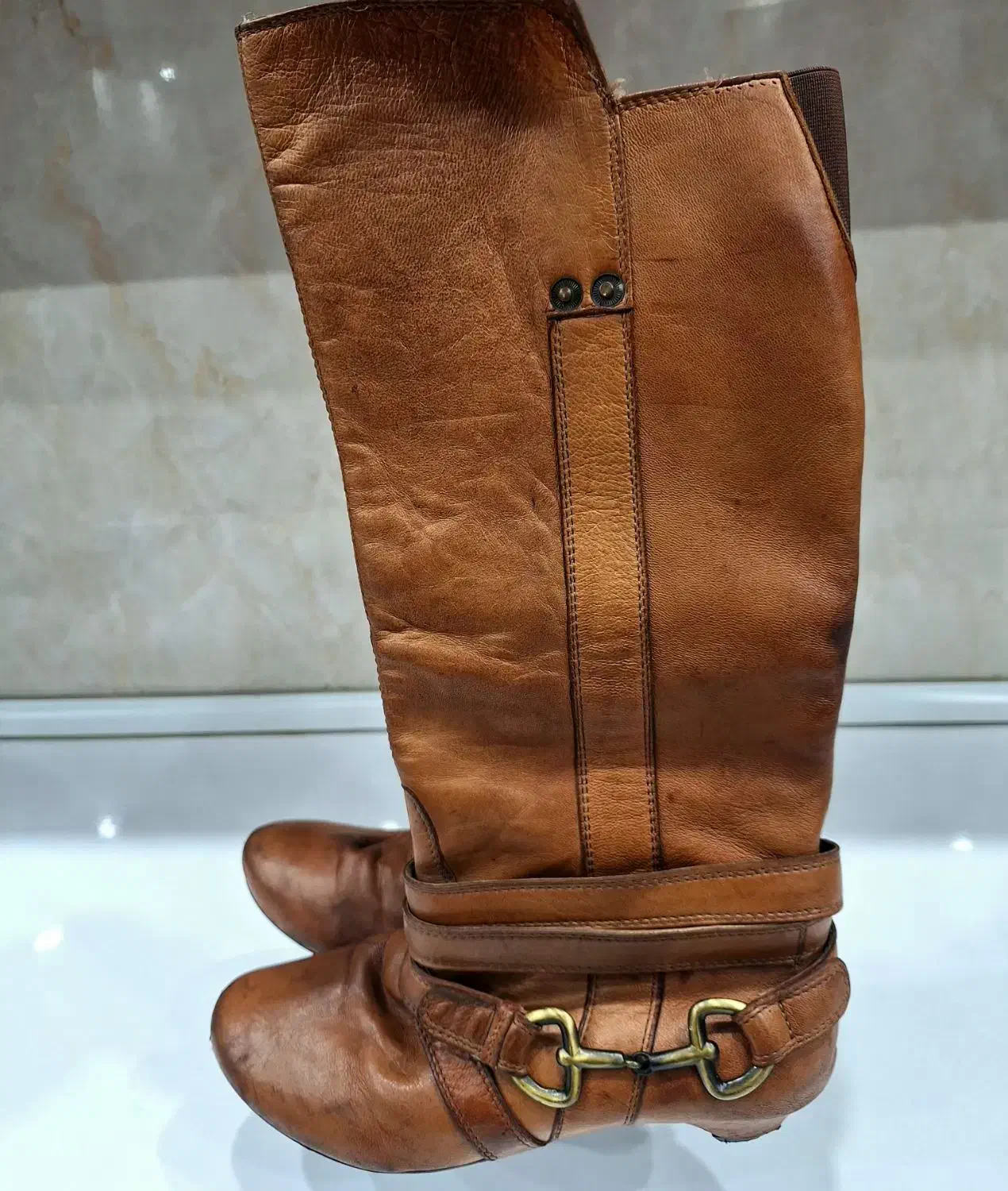 پوتین زنانه سایز ۳۷ چرم اصل|کیف، کفش، کمربند|رشت, پاستوریزه|دیوار