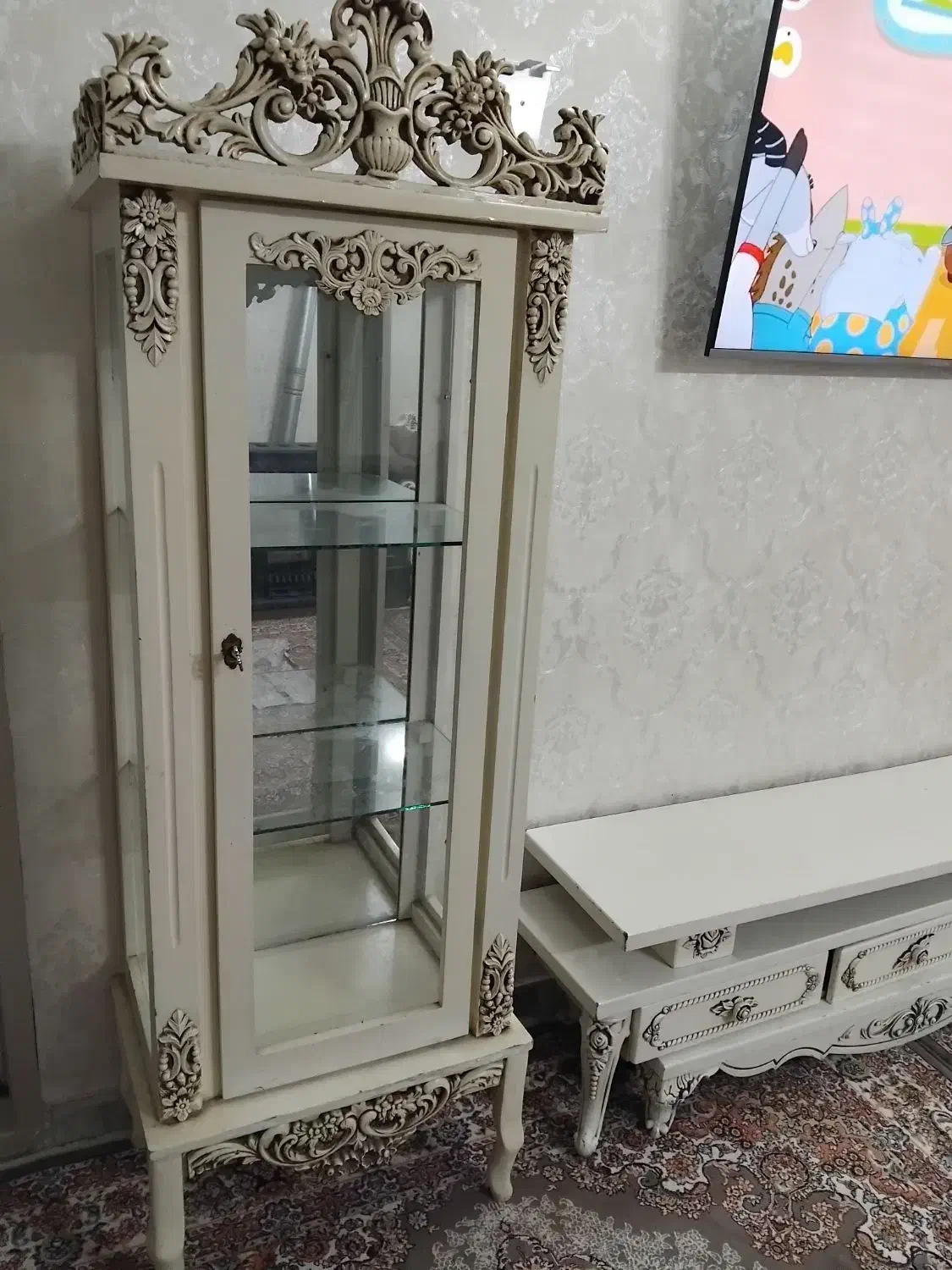 مینی بوفه رنگ استخوانی شیری|بوفه، ویترین، کنسول|کهریزک, |دیوار