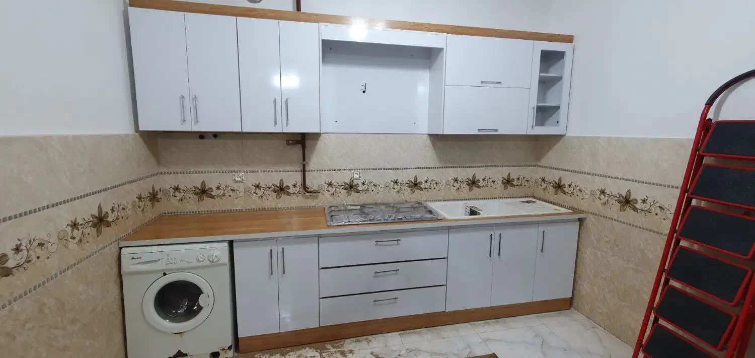 کابینت سفید طوسی ام دی اف کد ۳۰۰۵|مصالح و تجهیزات ساختمان|رشت, حافظ آباد|دیوار