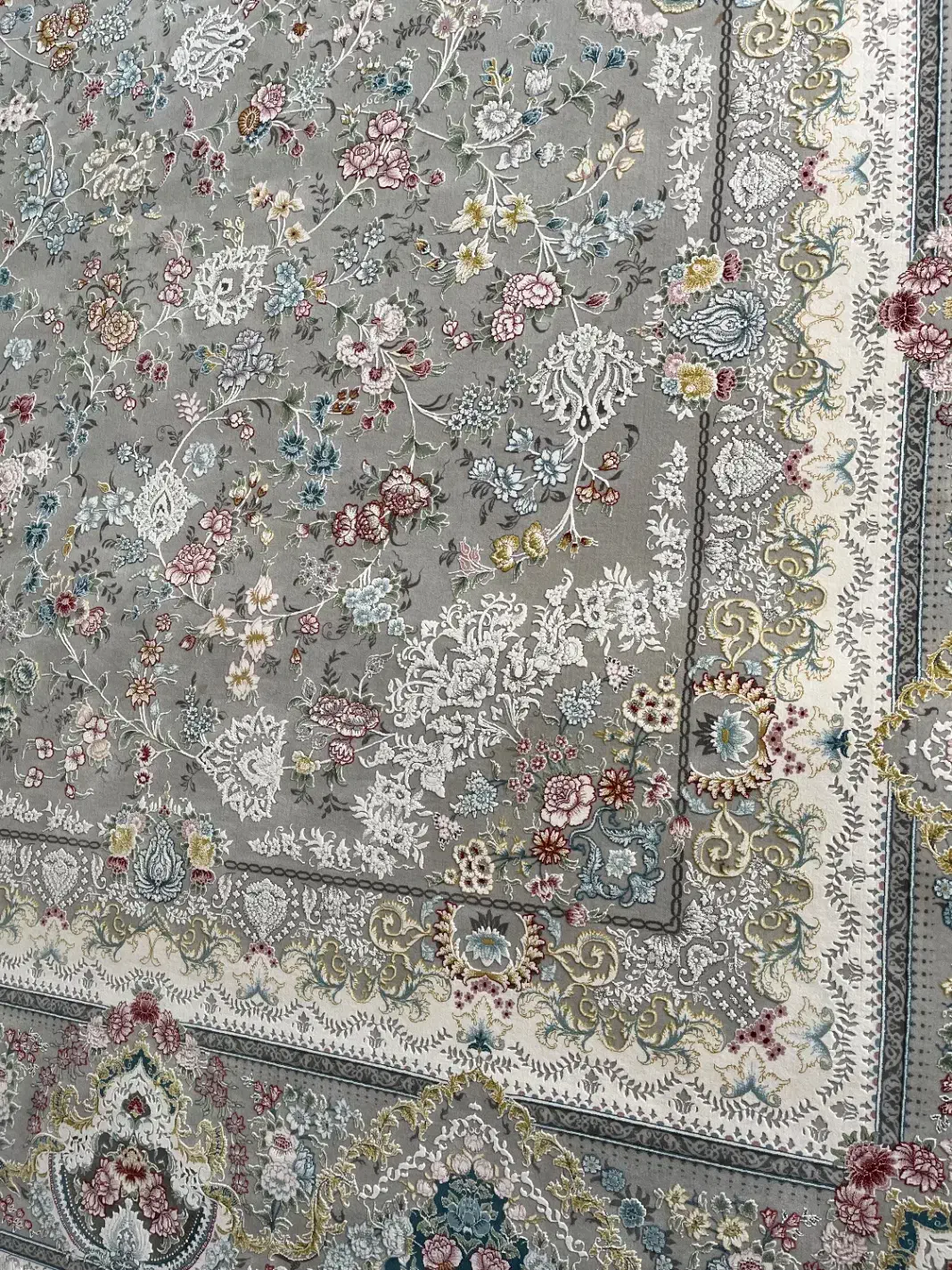 فرش 1500 شانه زمرد مشهد گل برجسته|فرش|جم, |دیوار