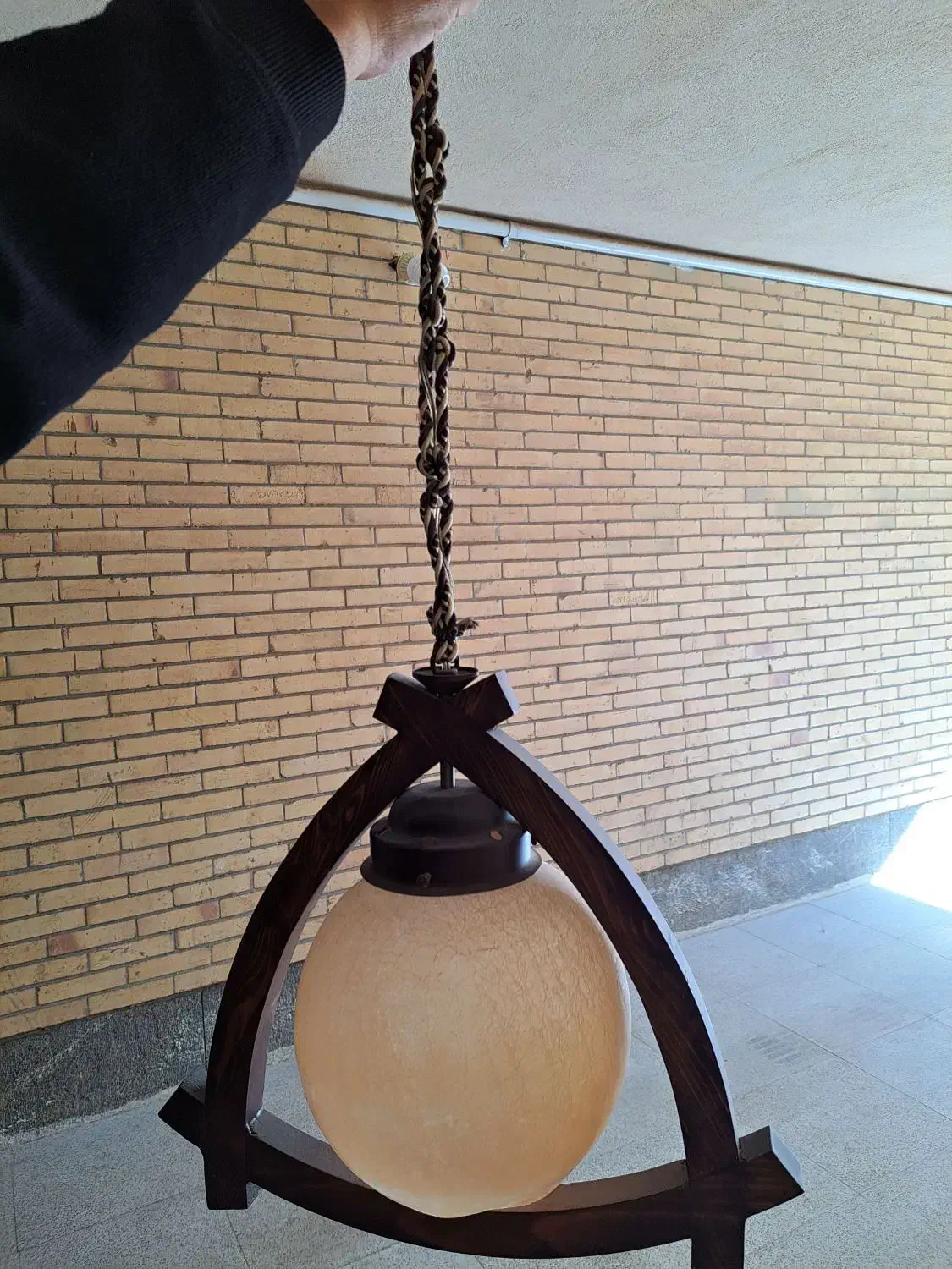 لوستر چوبی شیک|لوستر و چراغ آویز|کرمان, |دیوار