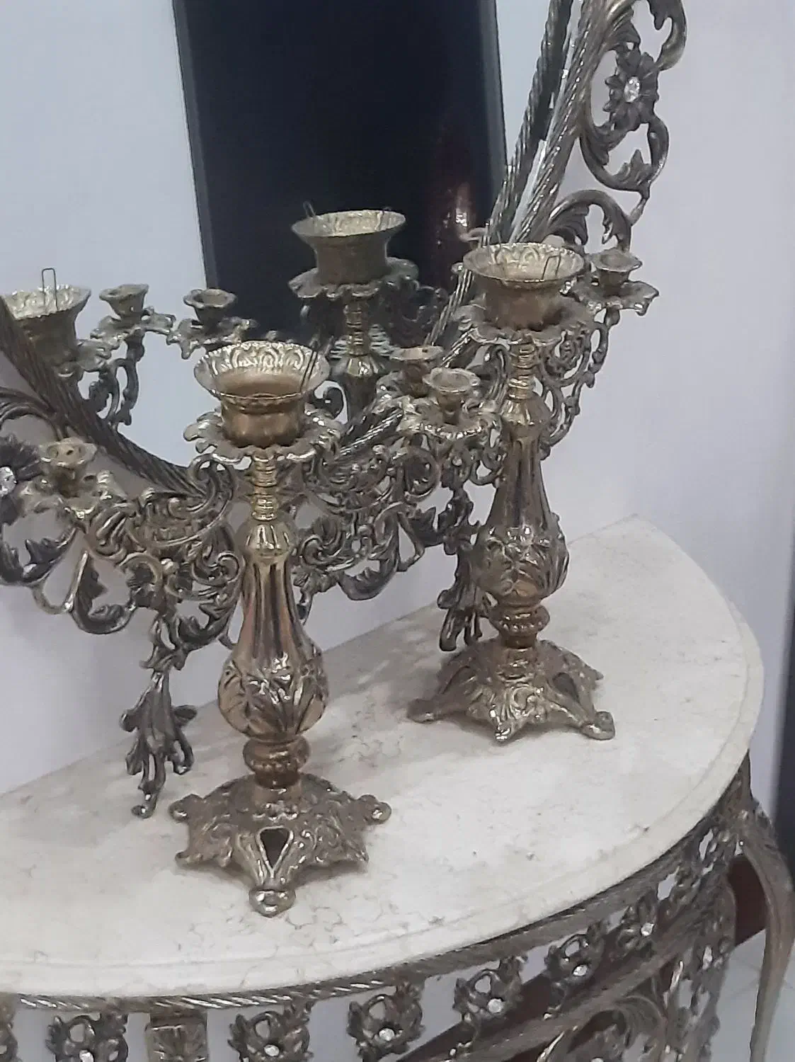 اینه شمعدان برنز|صنایع دستی و سایر لوازم تزئینی|شریفآباد, |دیوار