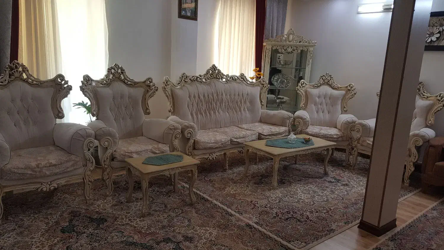 مبلمان سلطنتی ۷نفره|مبلمان خانگی و میز عسلی|تاکستان, |دیوار