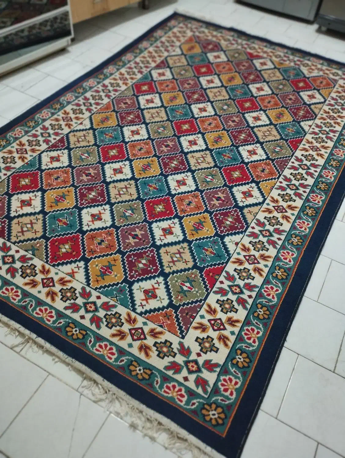 گلیم فرش ۴ متری و پادری|گلیم، جاجیم، گبه|بومهن, |دیوار