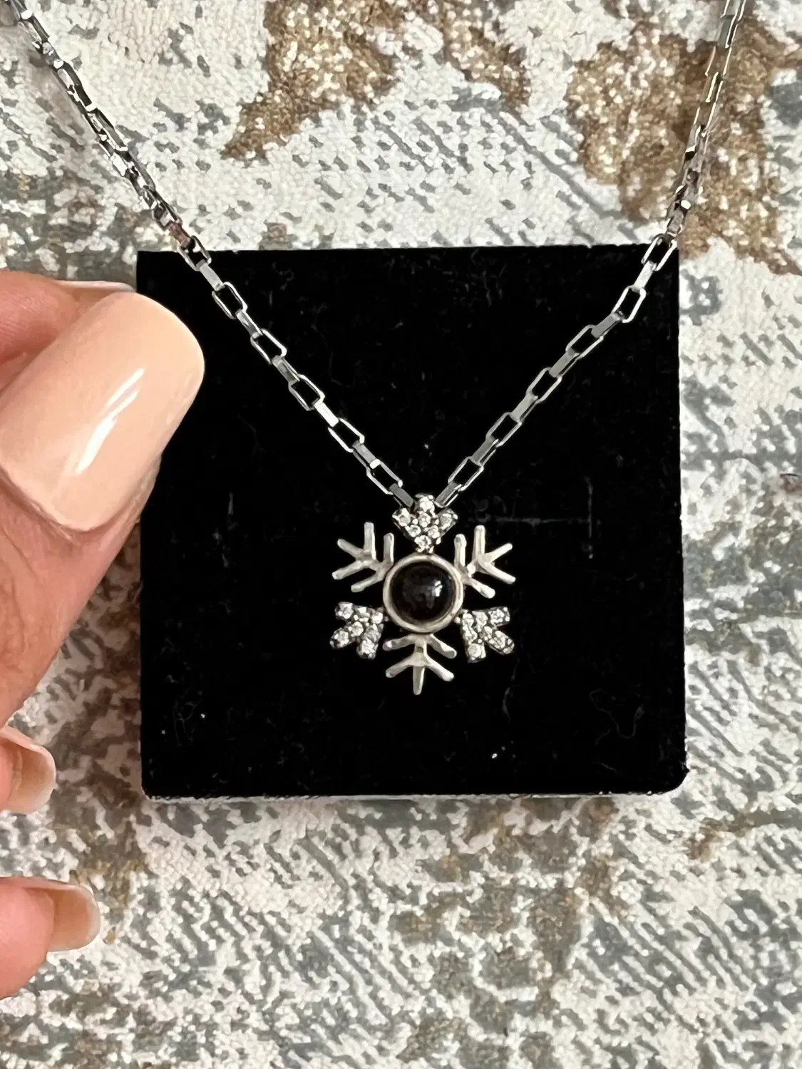 گردنبند برف نقره با سنگ خاص|بدلیجات|مشهد, سرافرازان|دیوار