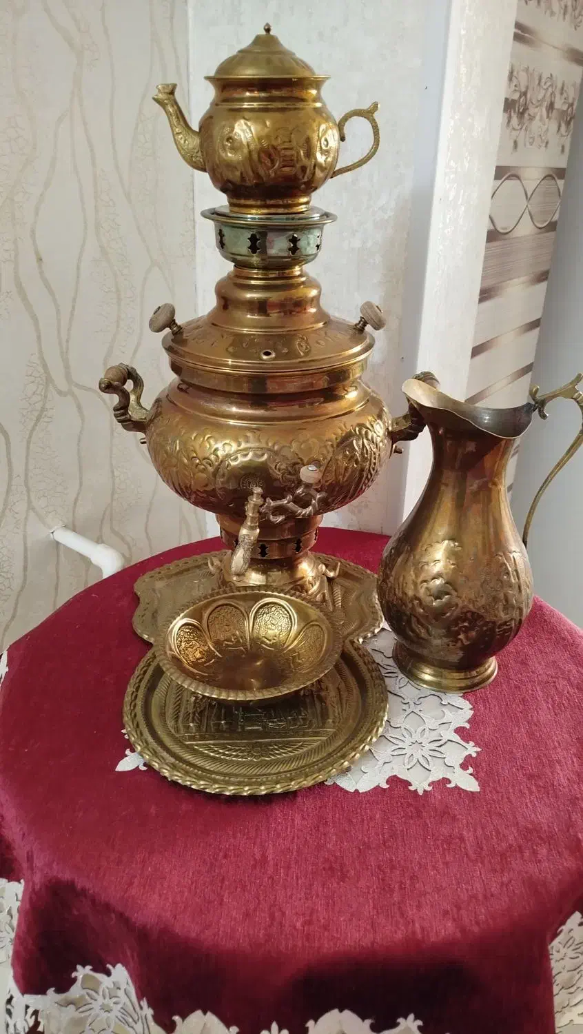 سماور برنجی ذغالی|سماور، چای‌ساز، قهوه‌ساز|قرچک, باقرآباد|دیوار