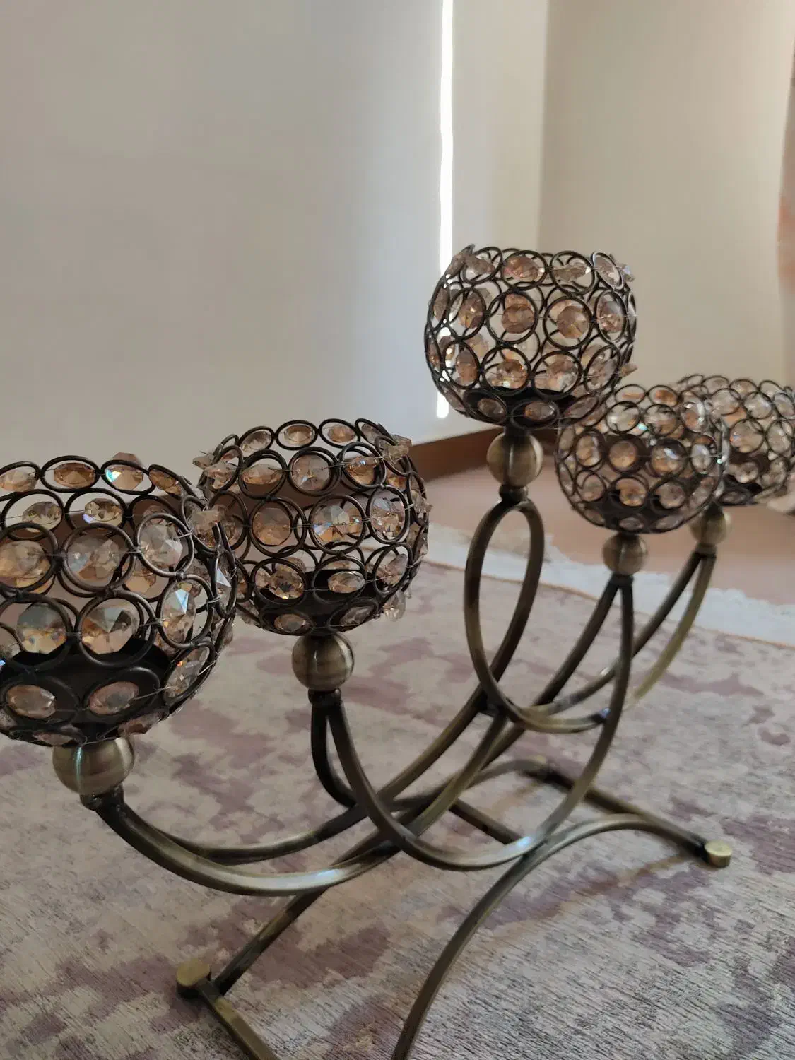 شمعدونی رو میزی کریستالی|لوستر و چراغ آویز|همدان, |دیوار