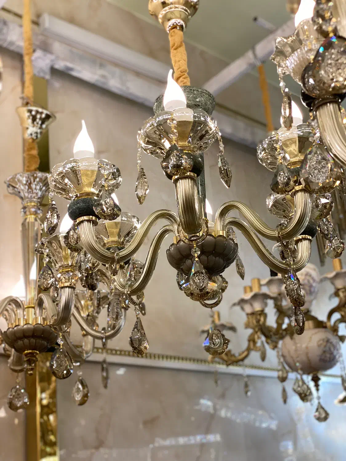 لوستر‌بلوری‌‌با‌شاخه‌وارداتی|لوستر و چراغ آویز|تبریز, |دیوار