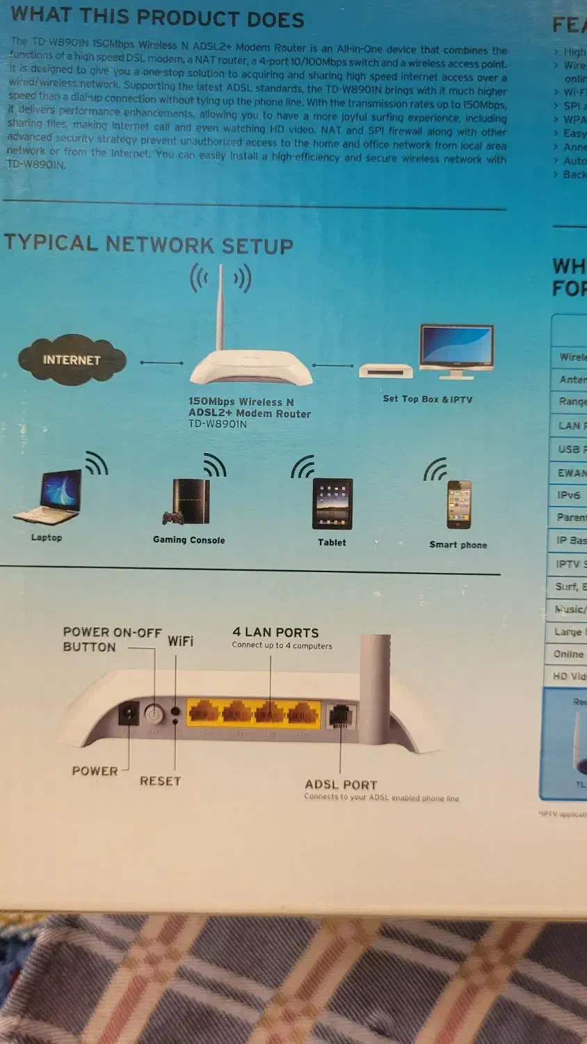 مودم روتر TP-Link TD-W8901N (سالم و تمیز)|مودم و تجهیزات شبکه|همدان, |دیوار