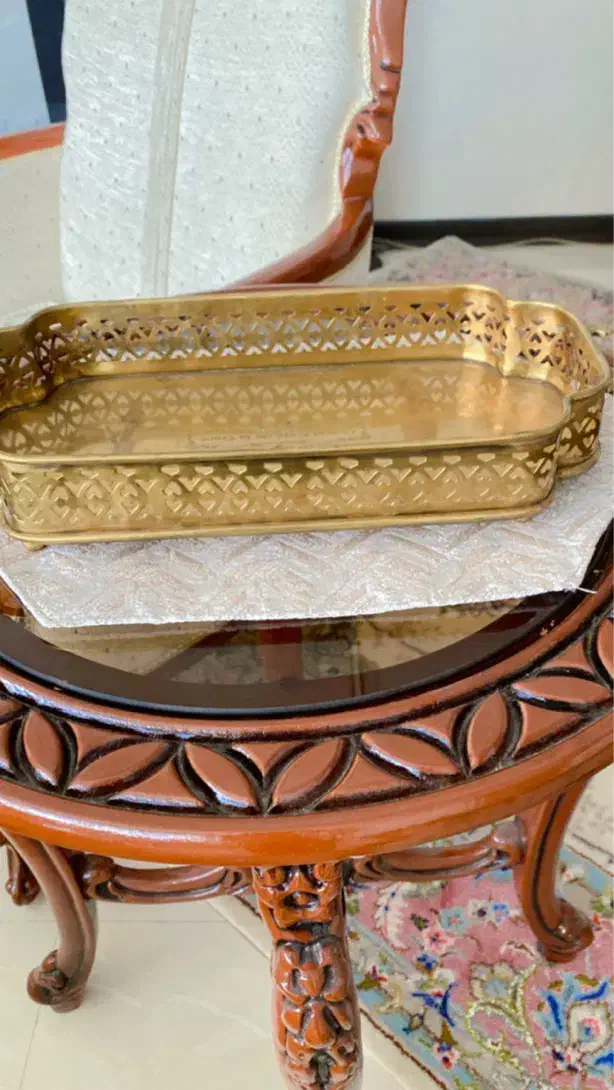 سینی برنجی پذیرایی لبه دار مارک MAPCO|ظروف سرو و پذیرایی|تهران, کوهک|دیوار