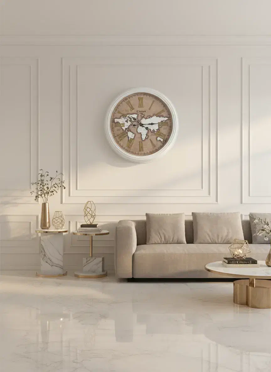 ساعت دیواری آرام گرد سیتی زن گلد|ساعت دیواری و تزئینی|تبریز, |دیوار