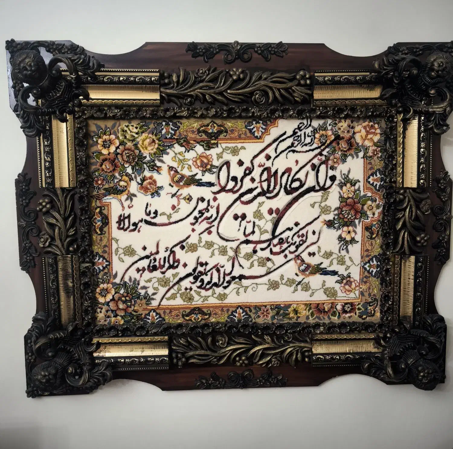 تابلو فرش با قاب چوبی 80*100|تابلو فرش|تهران, مخصوص|دیوار