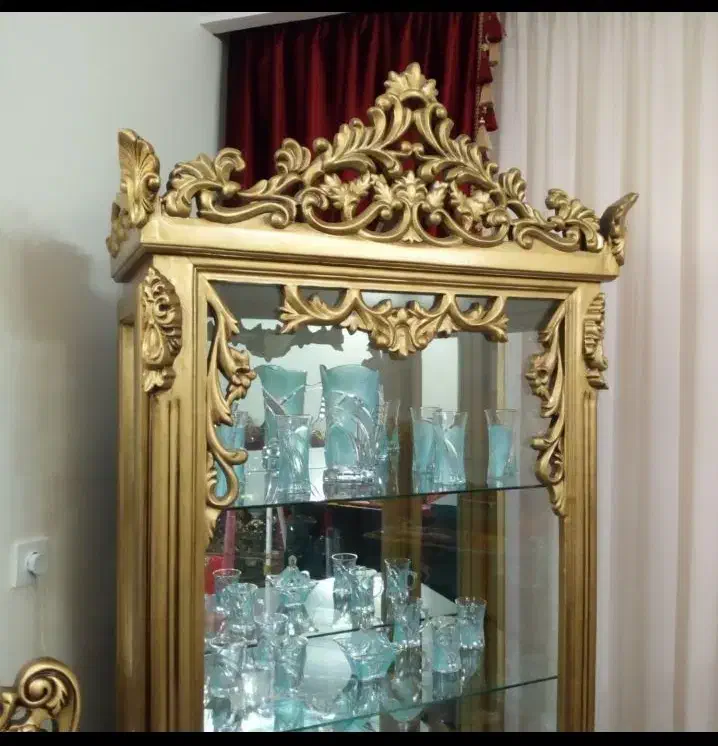 گنجه منبت کاری چوب راش|بوفه، ویترین، کنسول|مشهد, حجت|دیوار