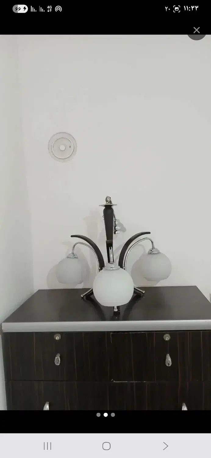 لوستر سه شاخه سه حالته|لوستر و چراغ آویز|اندیشه, اندیشه فاز ۱|دیوار