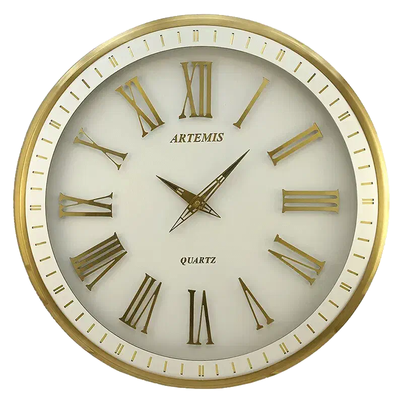 ساعت دیواری آرتمیس اعدادیونانی طلایی سفید|ساعت دیواری و تزئینی|اسلامشهر, سیمرغ|دیوار