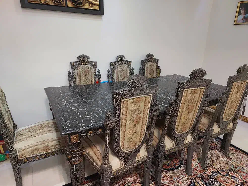 مبلمان ۹ نفره و ناهارخوری ۸ نفره چوب سالم|مبلمان خانگی و میز عسلی|پرند, فاز ۱|دیوار