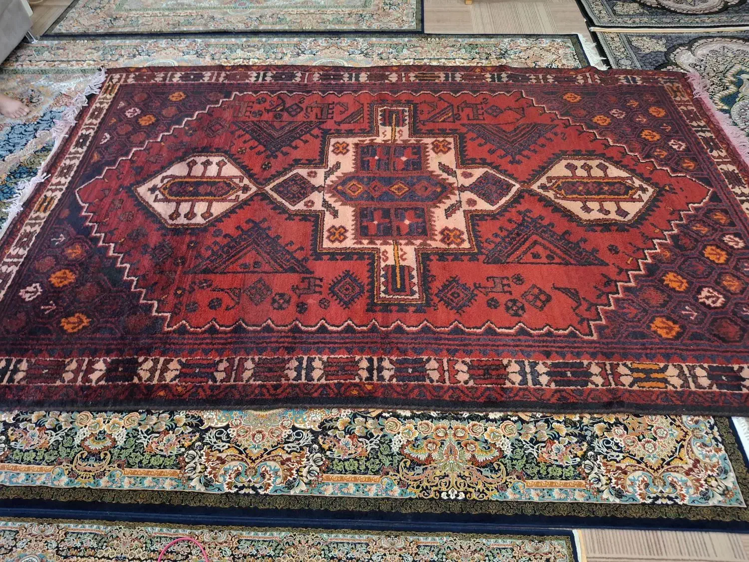 قالیچه قدمت دار|گلیم، جاجیم، گبه|ایذه, |دیوار