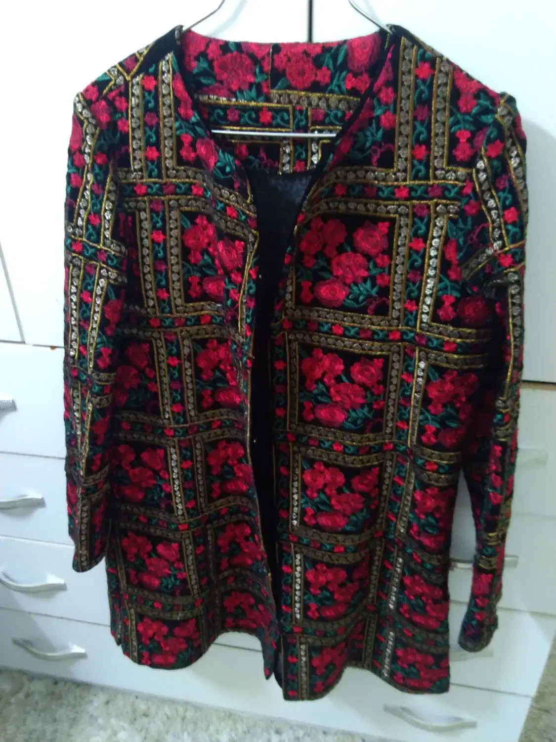 مانتو مجلسی سوزن دوزی مخمل مناسب یلدا 42-44-46|لباس|تهران, آهنگ|دیوار